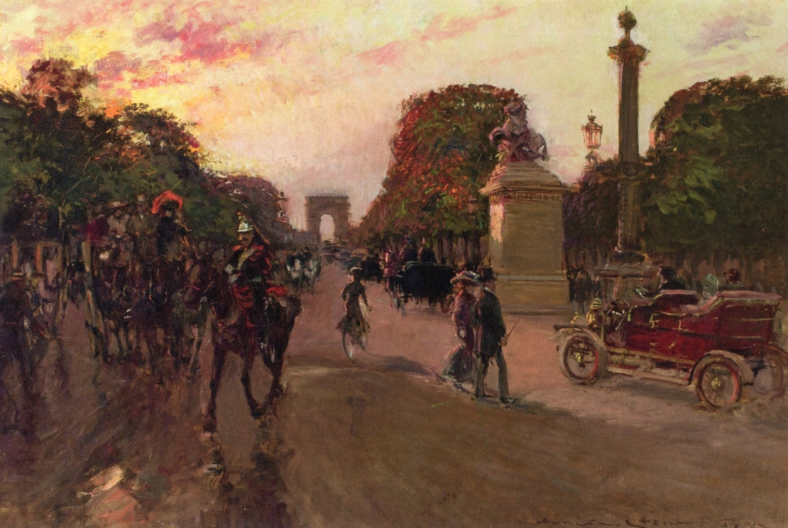 Paris Street Scene by Georges Stein,A3(16x12")Poster