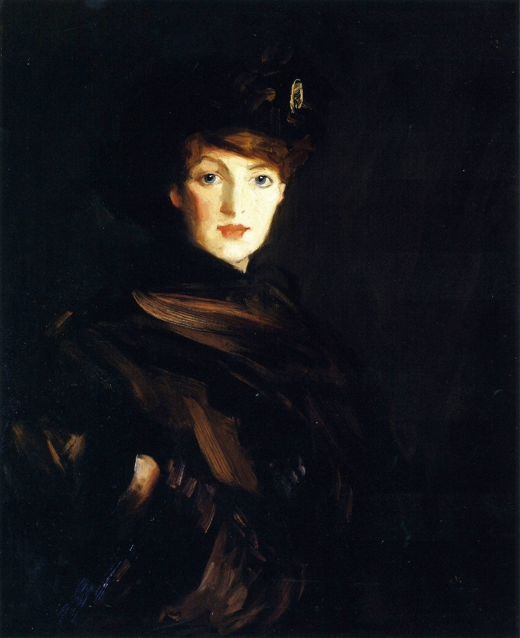 The Brown Wrap, vintage artwork by Robert Henri, 12x8" (A4) Poster