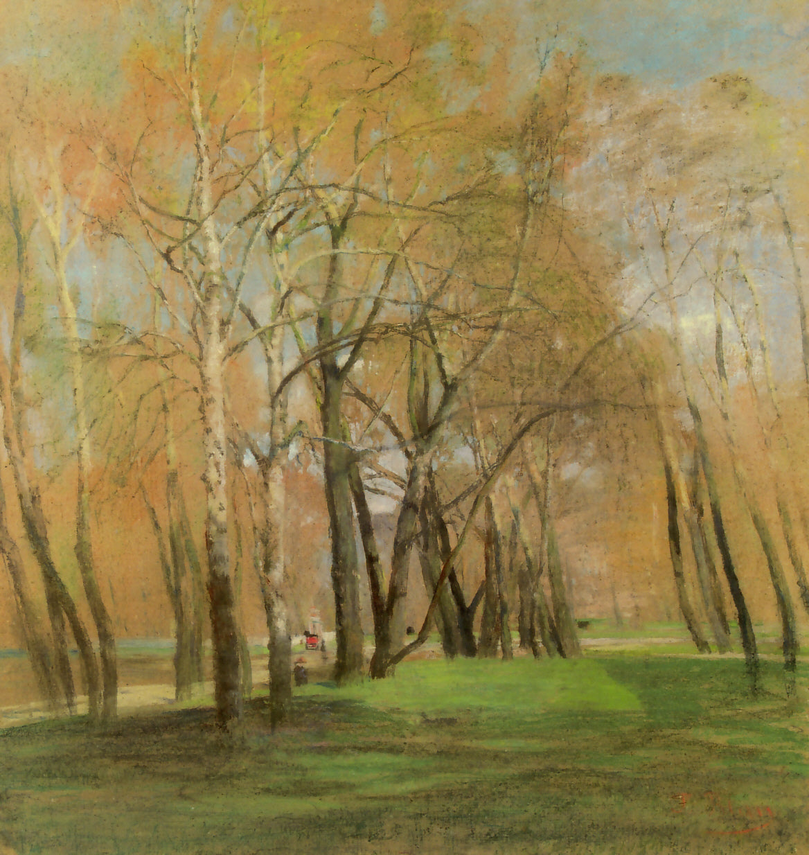 Prater, vintage artwork by Tina Blau, 12x8" (A4) Poster
