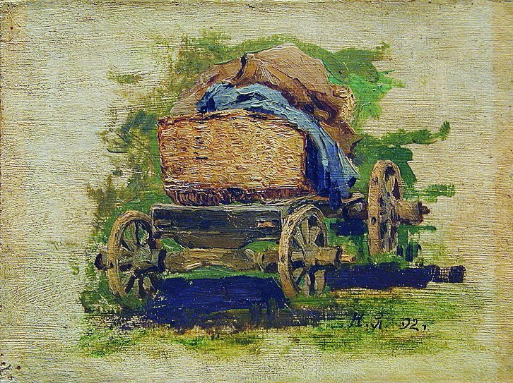 A Cart, vintage artwork by Nikolai Aleksandrovich Yaroshenko, 12x8" (A4) Poster