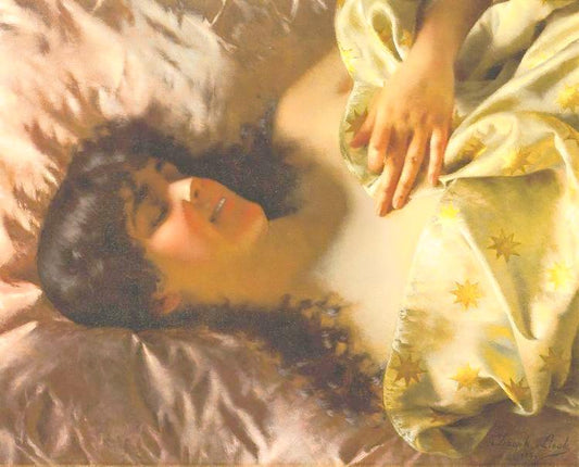 The Dream of Love (Liebestraum), vintage artwork by Josef Lieck, 12x8" (A4) Poster