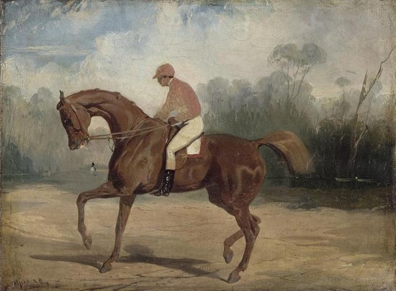 Racehorse and His Jockey, vintage artwork by Alfred de Dreux, A3 (16x12") Poster Print