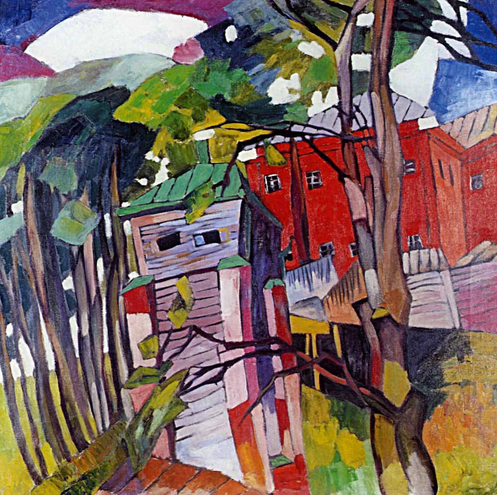 Landscape with a Red House by Aristarkh Lentulov,16x12(A3) Poster