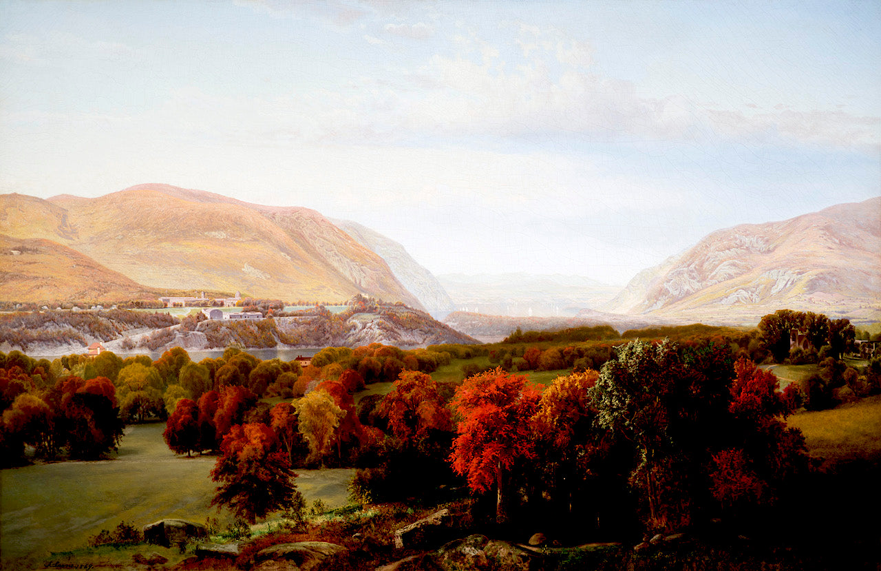 Autumn in the Hudson Highlands, vintage artwork by Alexander Lawrie, 12x8" (A4) Poster