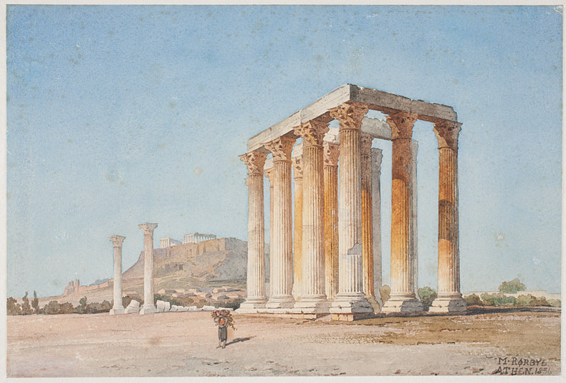 The Temple of Zeus, vintage artwork by Martinus Rørby e, A3 (16x12") Poster Print