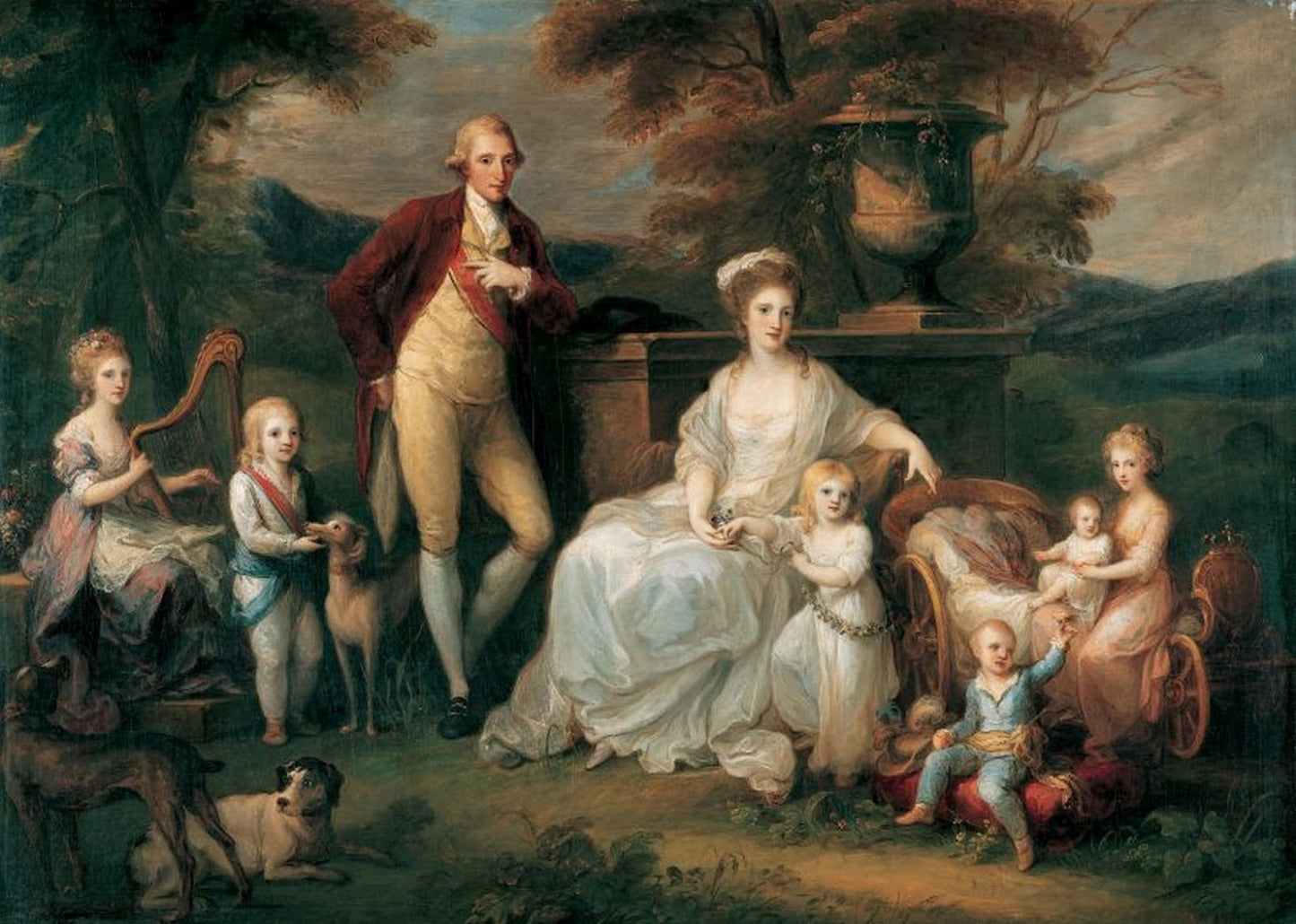 Ferdinand IV, King Of Naples And Both Sicily, And His Family, vintage artwork by Angelica Kauffmann, 12x8" (A4) Poster