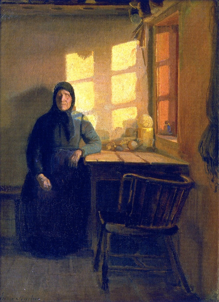 Sunshine in the Blind Woman's Room, vintage artwork by Anna Ancher, 12x8" (A4) Poster