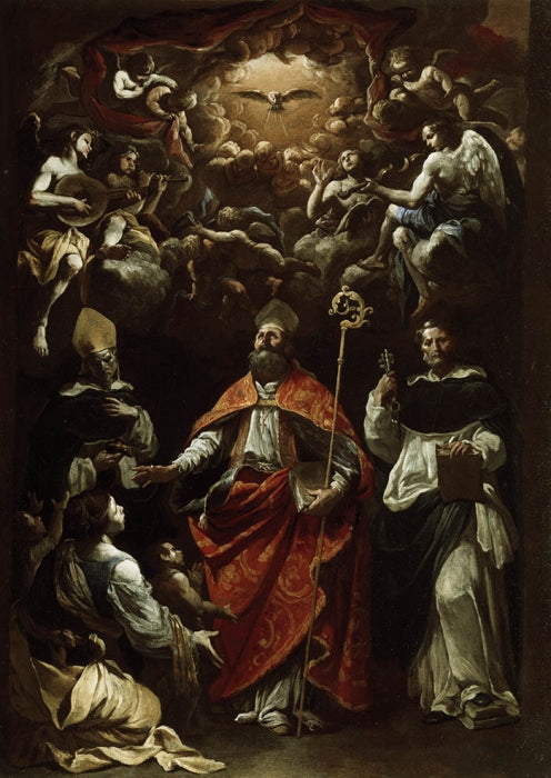 Trinity of Saints, vintage artwork by Agostino Beltrano, 12x8" (A4) Poster