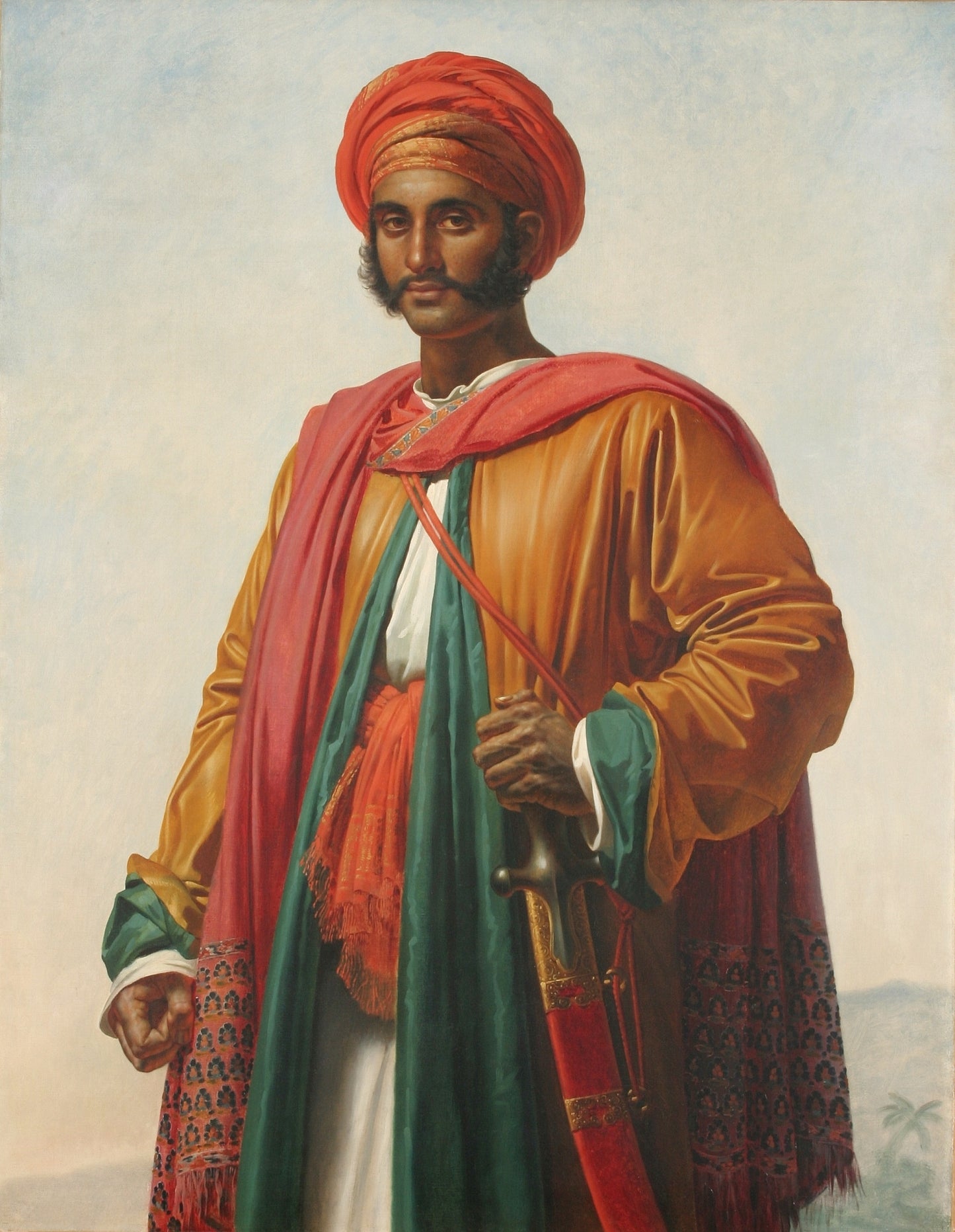 Portrait of an ''Indian'', vintage artwork by Anne-Louis Girodet de Roussy-Trioson, 12x8" (A4) Poster