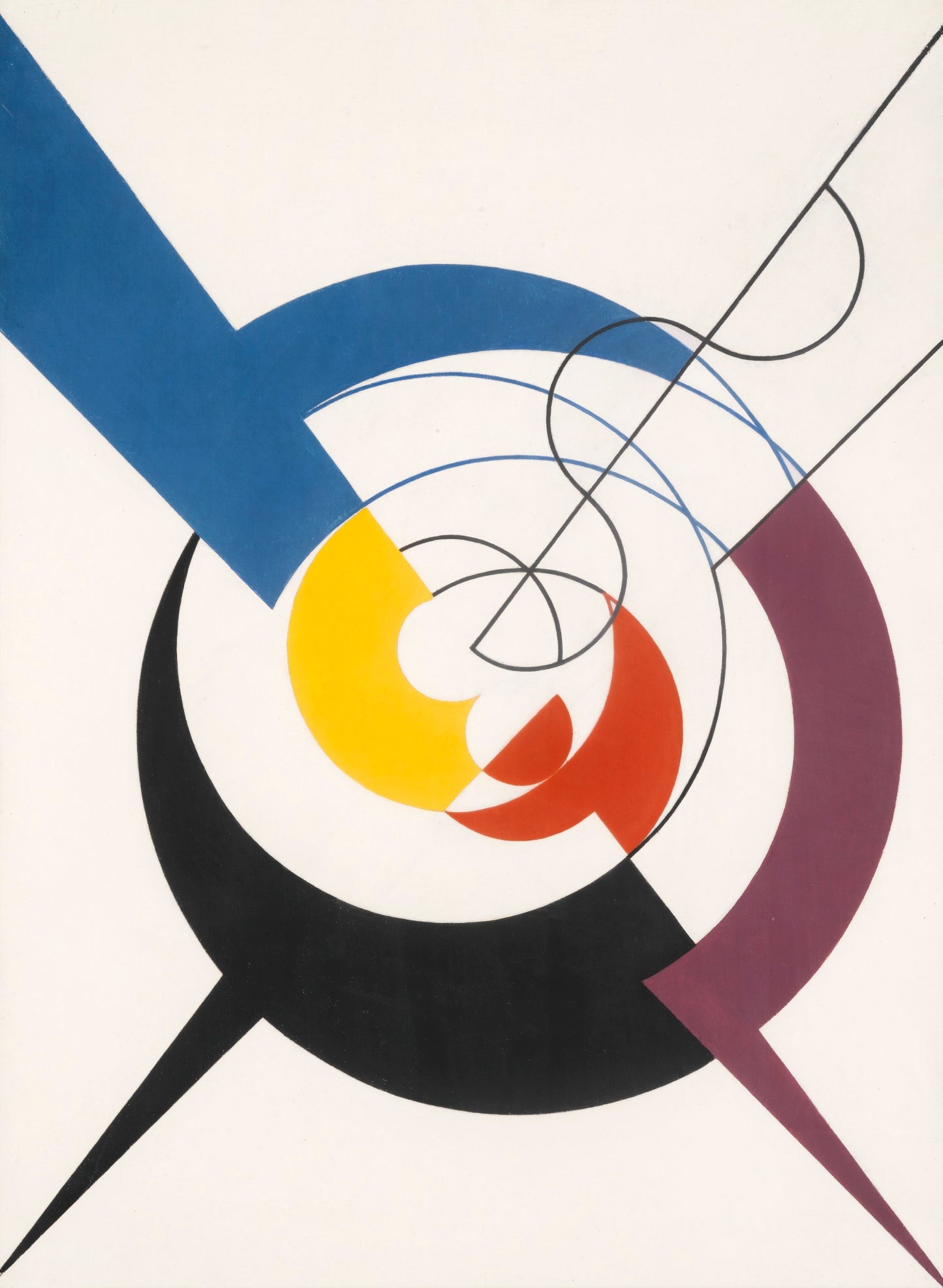 Construction dynamique, penetration de spirales et diagonales, vintage artwork by Sophie Taeuber-Arp, 12x8" (A4) Poster