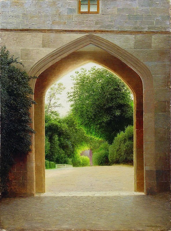 Vorontsovsky Park, Alupka, vintage artwork by Gavriil Kondratenko, 12x8" (A4) Poster