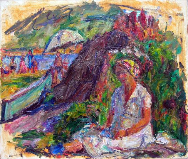 Artist's Wife, vintage artwork by Abraham A. Manievich, 12x8" (A4) Poster
