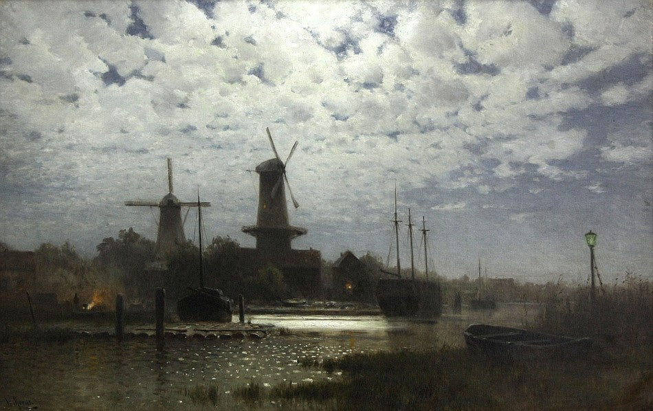 Moonlight over Dutch Harbor by Walter Moras,A3(16x12")Poster