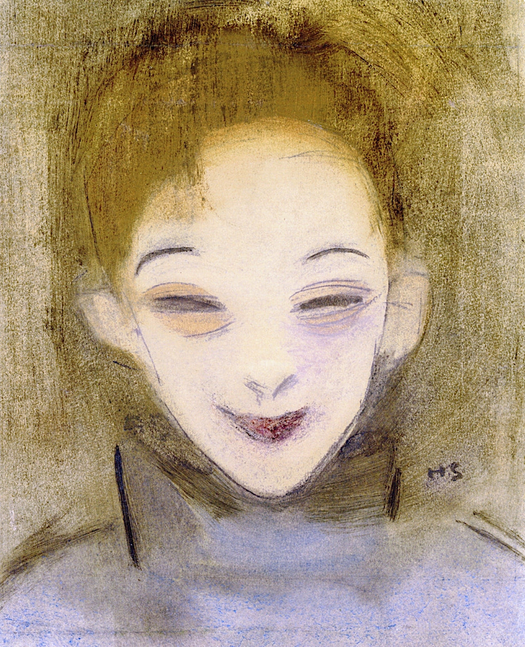 Katri Smiling by Helene Schjerfbeck,A3(16x12")Poster