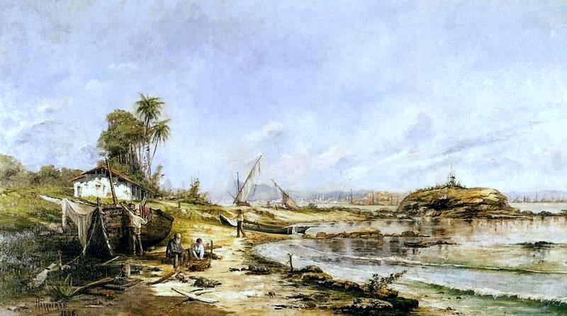 Gragoatá after the Storm, vintage artwork by Antonio Parreiras, 12x8" (A4) Poster