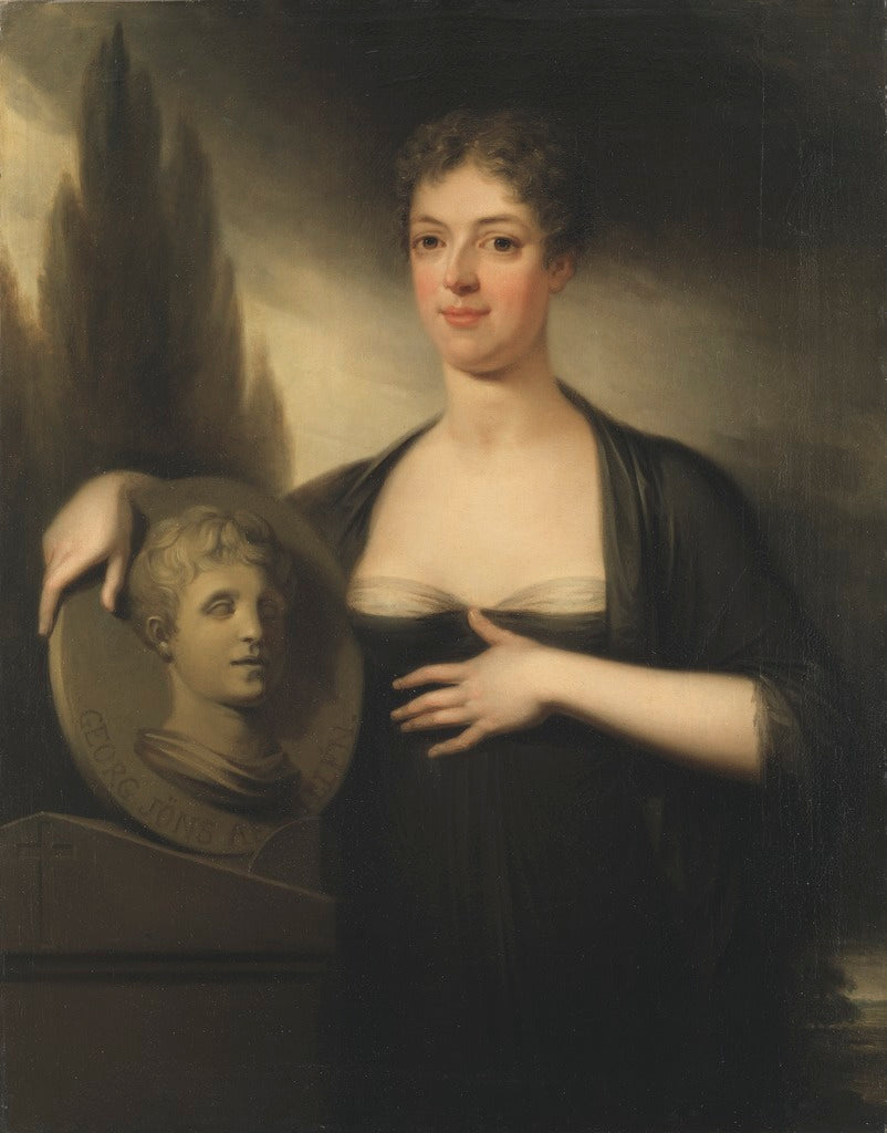 Portrait of Christina Maria von Hermanson, vintage artwork by Carl Fredrik von Breda, 12x8" (A4) Poster