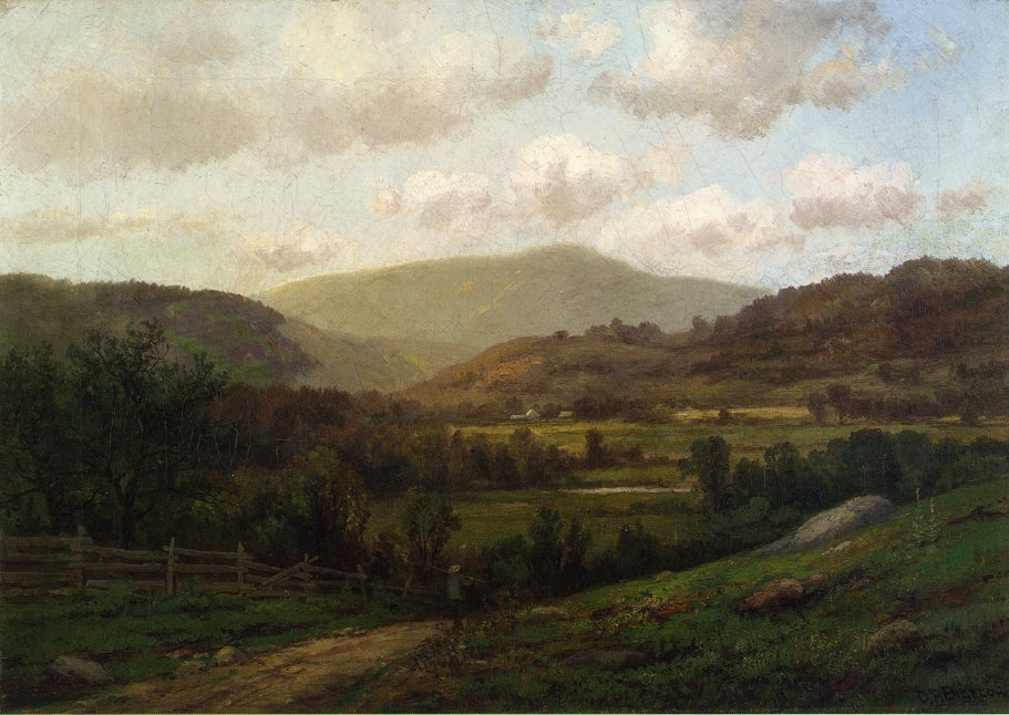 New England Landscape, vintage artwork by Daniel Folger Bigelow, 12x8" (A4) Poster