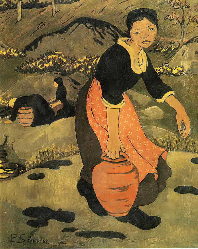 Jeune bretonne а la cruche, vintage artwork by Paul Serusier, 12x8" (A4) Poster
