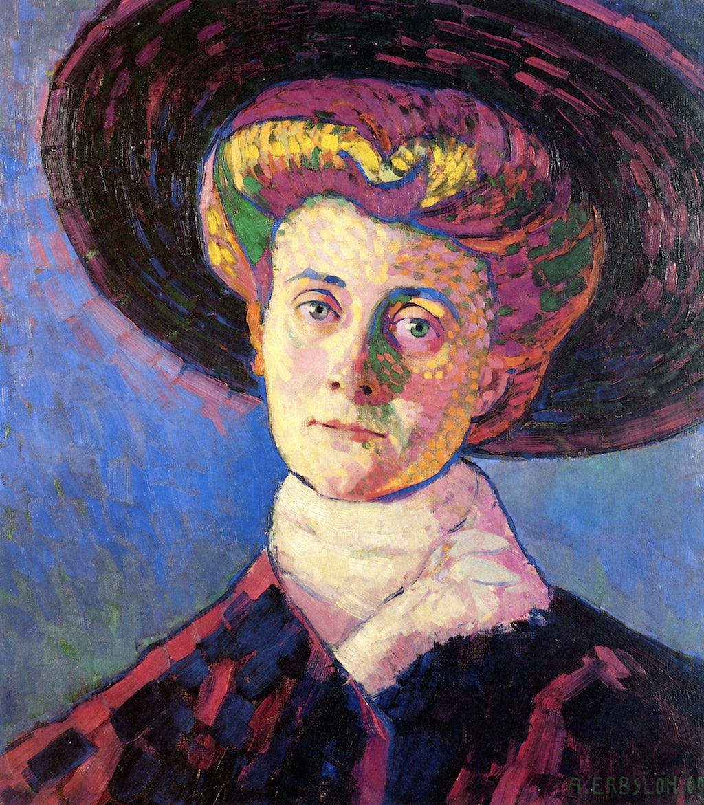 Portrait of Saima Neovi, vintage artwork by Adolf Erbslöh, 12x8" (A4) Poster