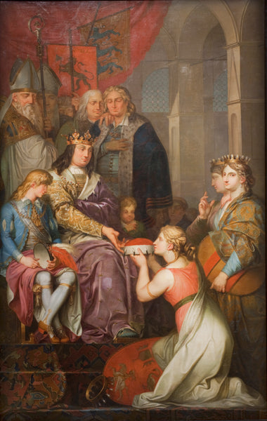 Christian I Raising the Province of Holstein to the State of a Duchy in 1460, vintage artwork by Nicolai Abraham Abildgaard, 12x8" (A4) Poster