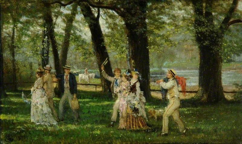 The Picnic Party, vintage artwork by Albert Ludovici, Jr, 12x8" (A4) Poster