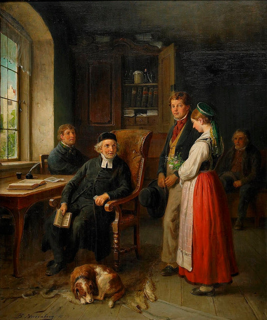 Before the Wedding, vintage artwork by Bengt Nordenberg, 12x8" (A4) Poster