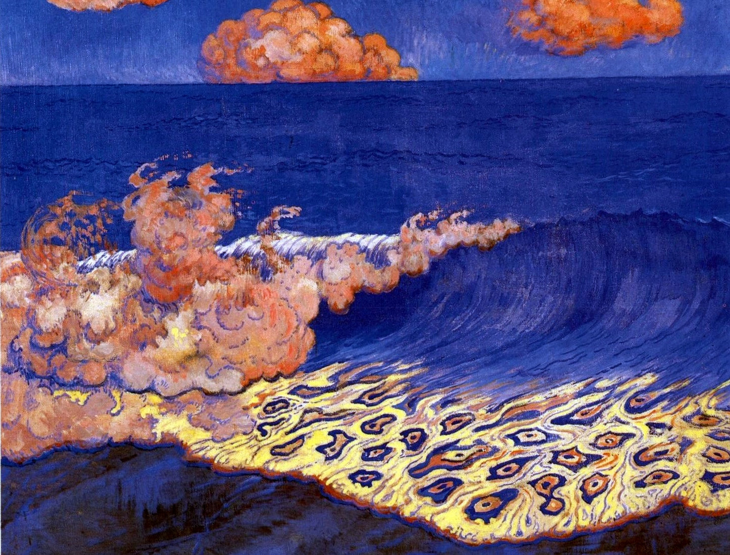 Blue Seascape, Wave Effect by Georges Lacombe,A3(16x12")Poster