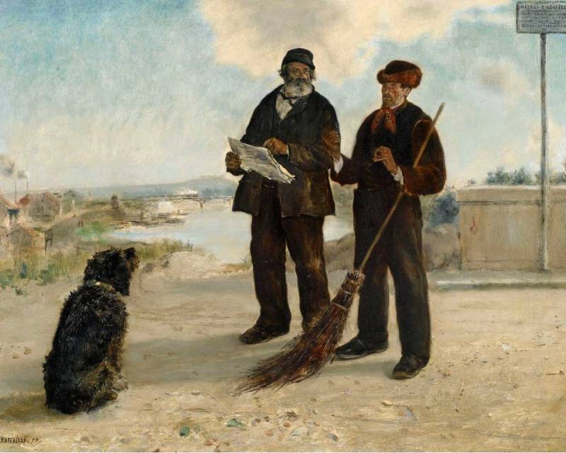 Asnier Newspaper, vintage artwork by Jean-François Raffaëlli, 12x8" (A4) Poster