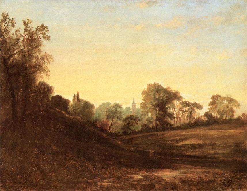 Church at Hampstead, vintage artwork by John Frederick Kensett, A3 (16x12") Poster Print