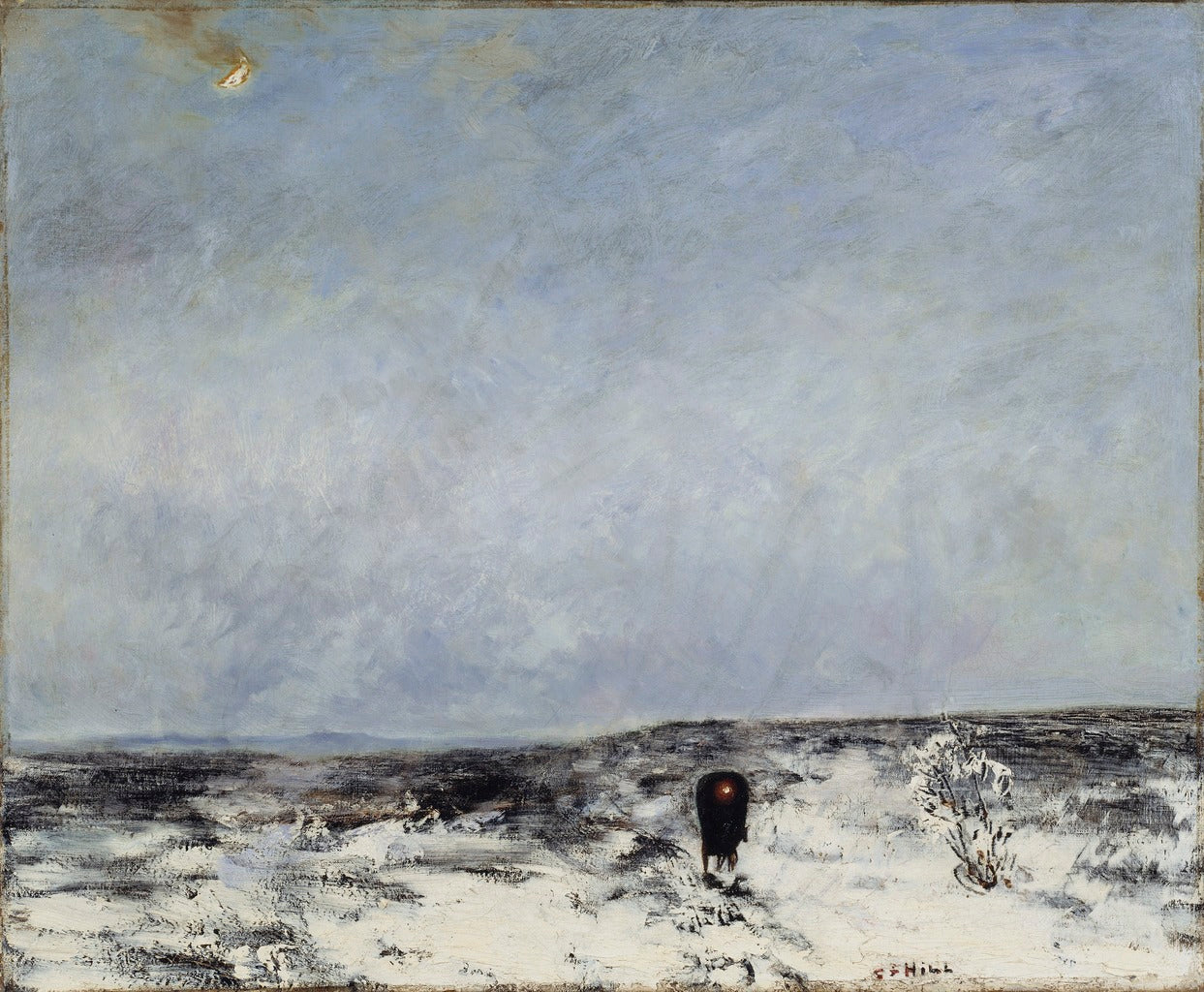 Moorland with carriage, vintage artwork by Carl Fredrik Hill, 12x8" (A4) Poster