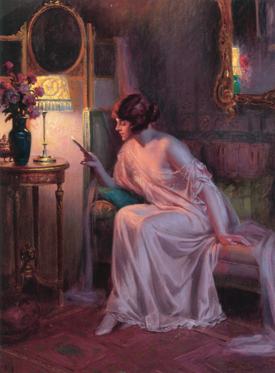 Before Bedtime, vintage artwork by Delphin Enjolras, 12x8" (A4) Poster