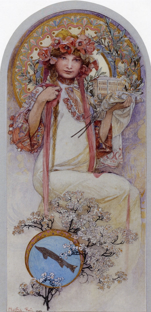 The Girl of Ivancice by Alfons Mucha,A3(16x12")Poster