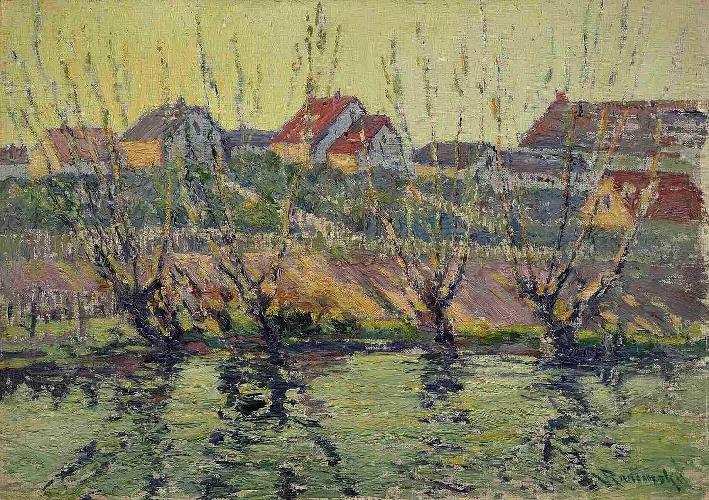 View of old Kolín, vintage artwork by Václav Radimský, 12x8" (A4) Poster