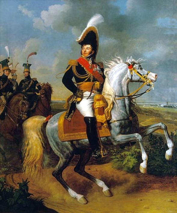Equestrian Portrait of General Jean Rapp (1771-1821), vintage artwork by Jean-Jacques Lagrenee, 12x8" (A4) Poster