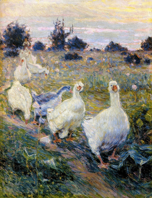 Geese, vintage artwork by Kiriak Kostandi, 12x8" (A4) Poster