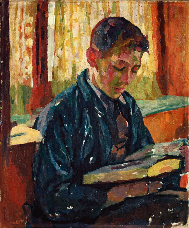 Alberto Reading by Giovanni Giacometti,A3(16x12")Poster
