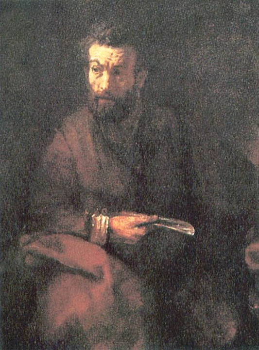 The Apostle Bartholomew, vintage artwork by Rembrandt van Rijn, 12x8" (A4) Poster