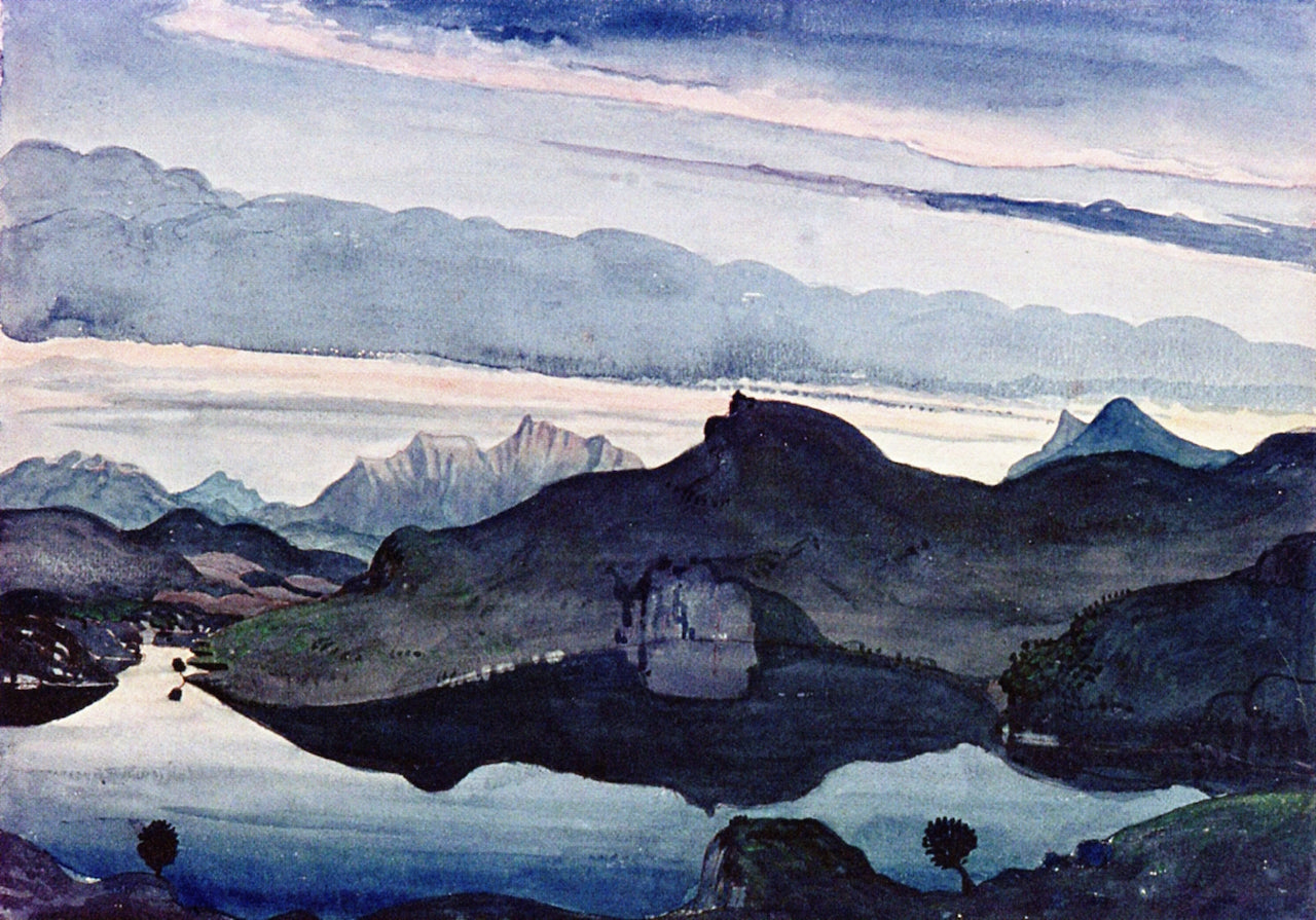Lake Scene - Llyn-Cwm-Ffynnon by James Dickson Innes,16x12(A3) Poster