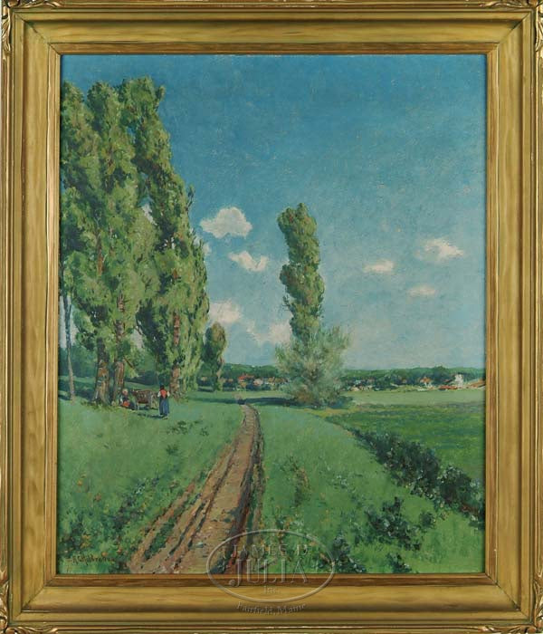 Near Grez, France, vintage artwork by Ransome Gillett Holdredge, 12x8" (A4) Poster