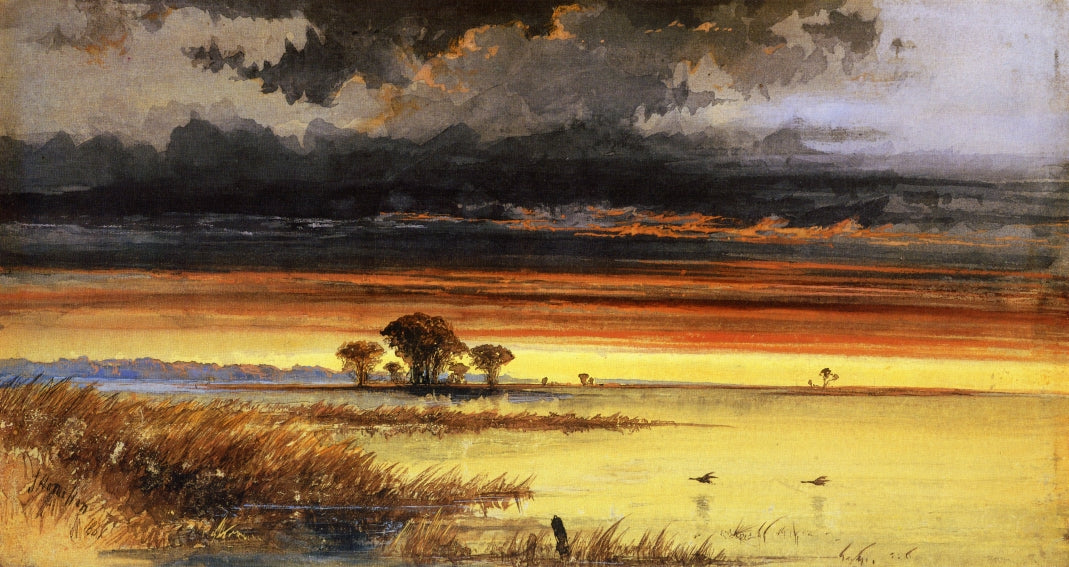 Sunset on the Jersey Flats, vintage artwork by James Hamilton, A3 (16x12") Poster Print
