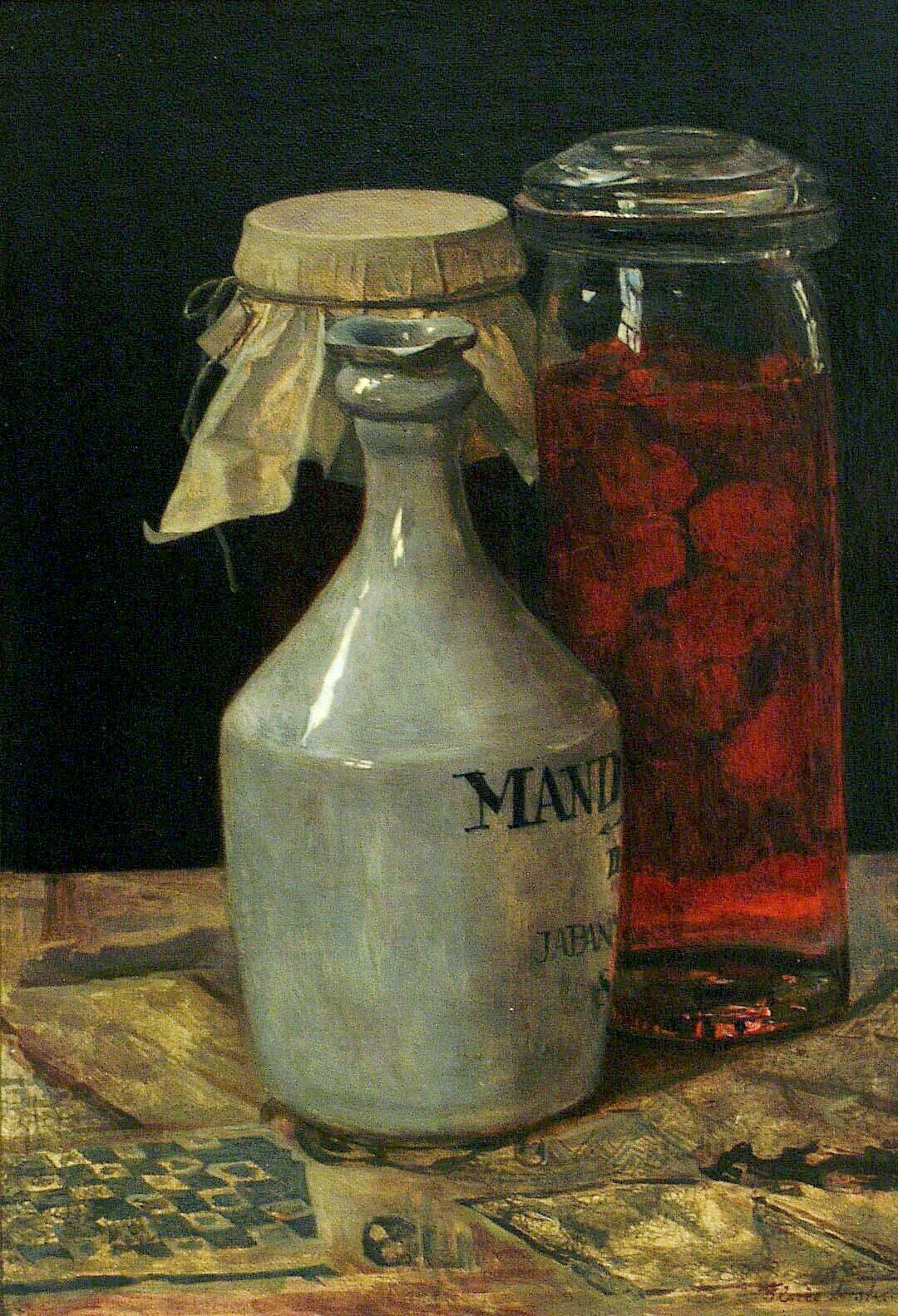 Soya Jug with Preserving Jar, vintage artwork by Floris Verster, 12x8" (A4) Poster