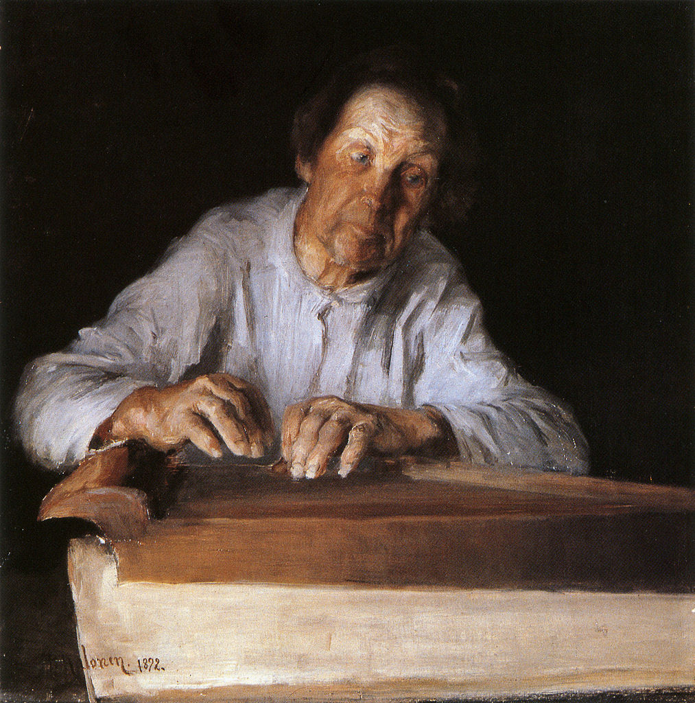 The Kantele Player by Pekka Halonen,A3(16x12")Poster