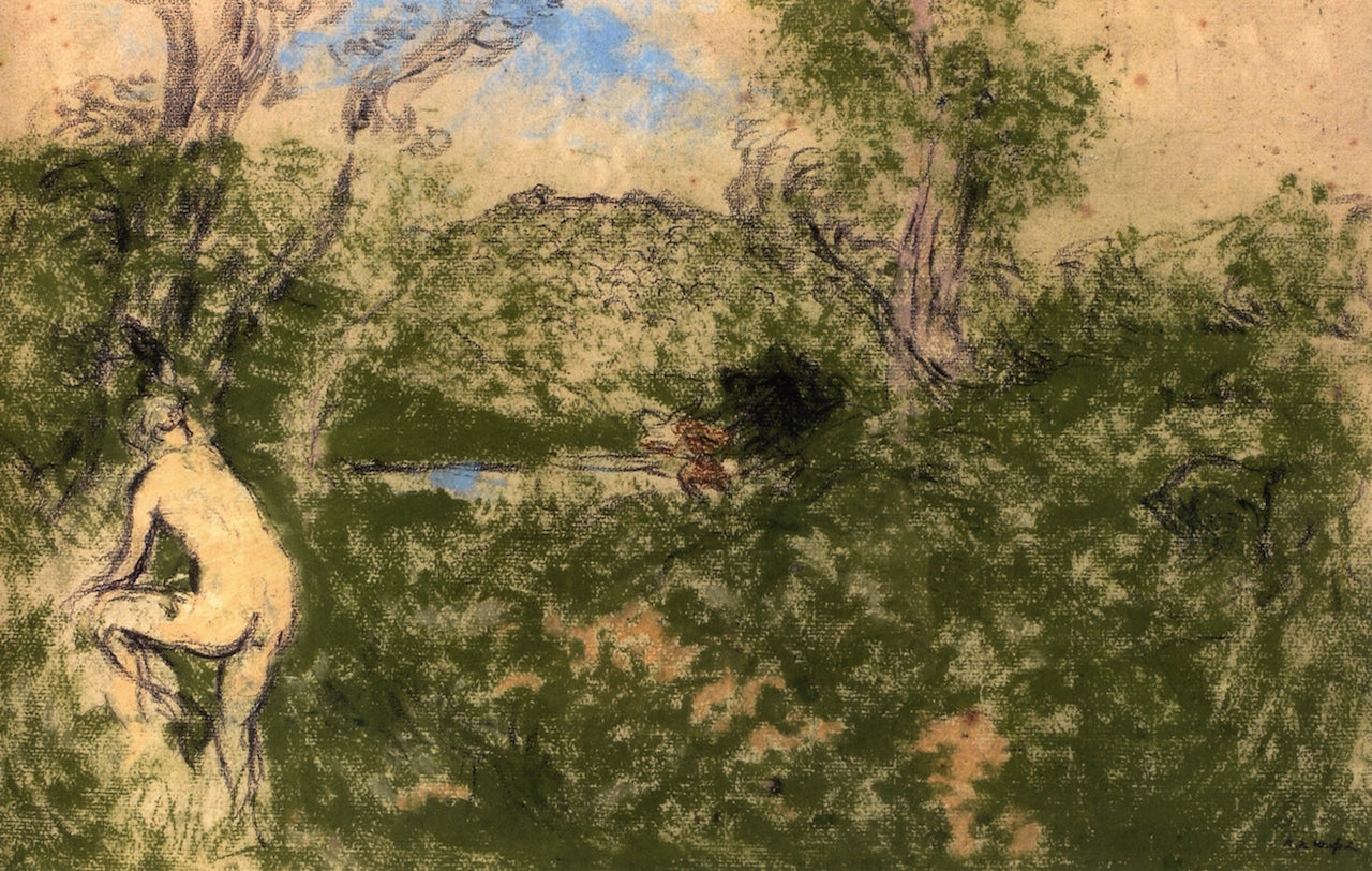 Female Nude in a Landscape by Ker Xavier Roussel,A3(16x12")Poster