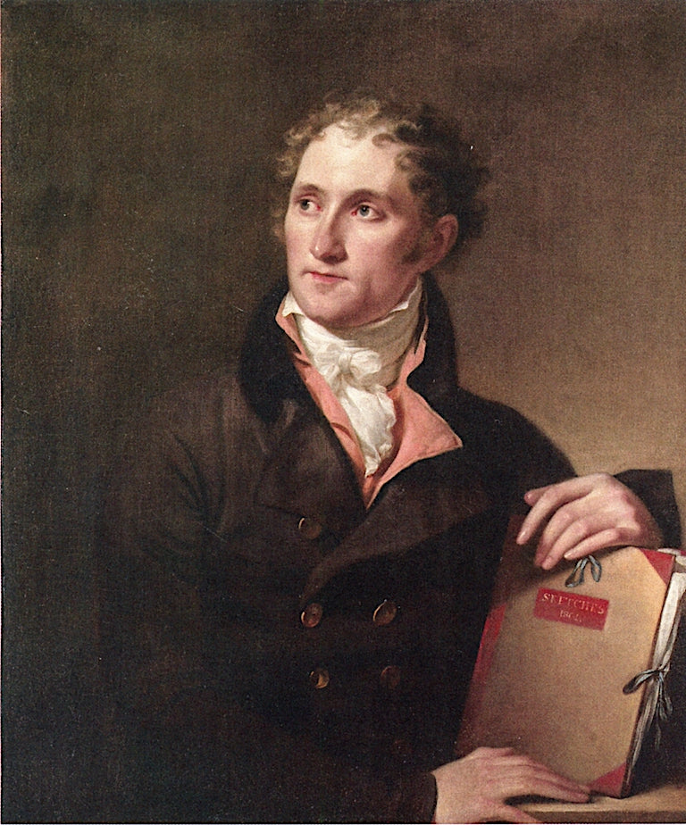Portrait of a Gentleman, an Artist, vintage artwork by John Trumbull, 12x8" (A4) Poster