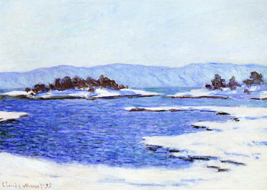 The Banks of the Fjord at Christiania, vintage artwork by Claude Monet, 12x8" (A4) Poster