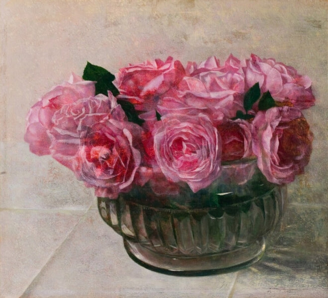 Roses in a Glass Pot by Floris Verster,A3(16x12")Poster
