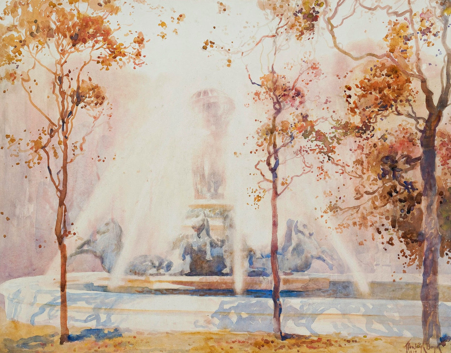 Bronze Horse Fountain by Penleigh Boyd,16x12(A3) Poster