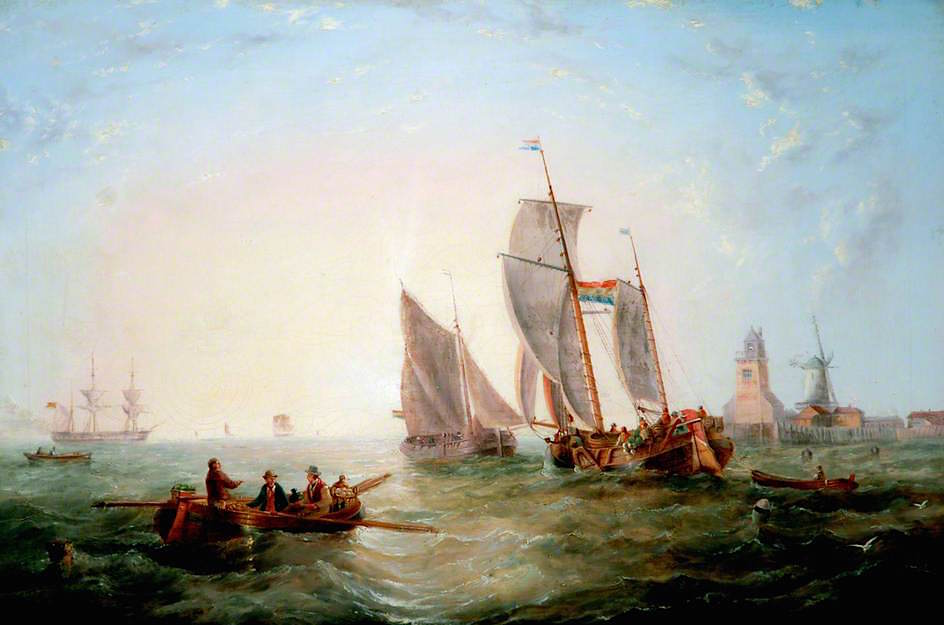 Sea and Shipping, vintage artwork by John Wilson Carmichael, A3 (16x12") Poster Print