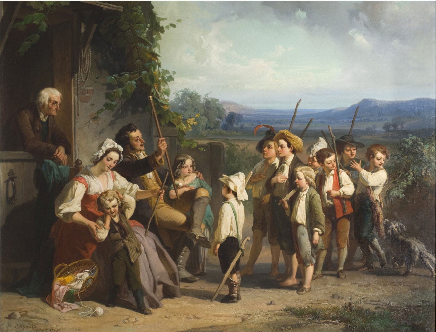 The Young Recruits, vintage artwork by Christian Schussele, 12x8" (A4) Poster