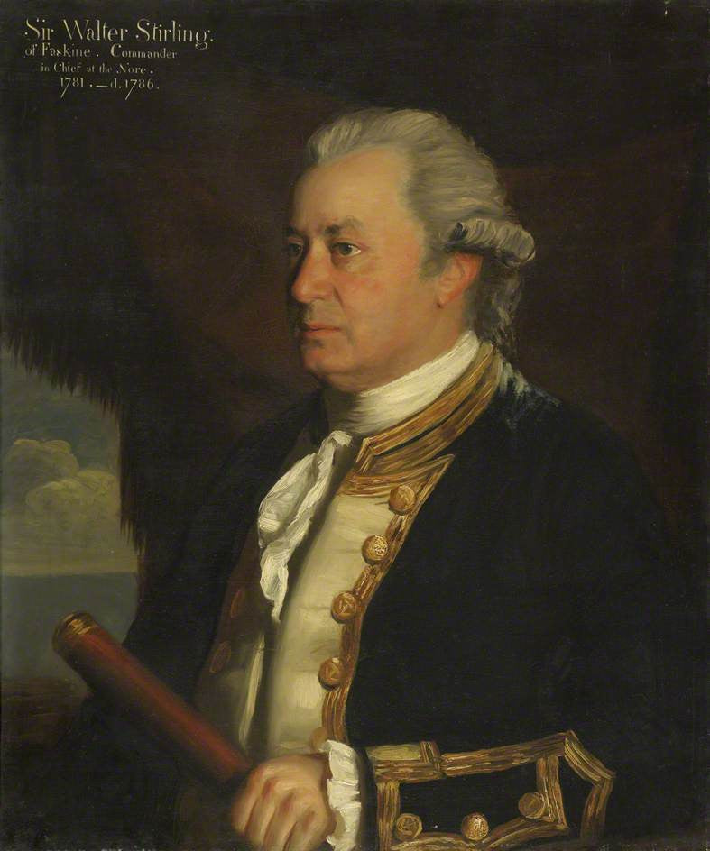 Captain Sir Walter Stirling, vintage artwork by James Northcote, 12x8" (A4) Poster